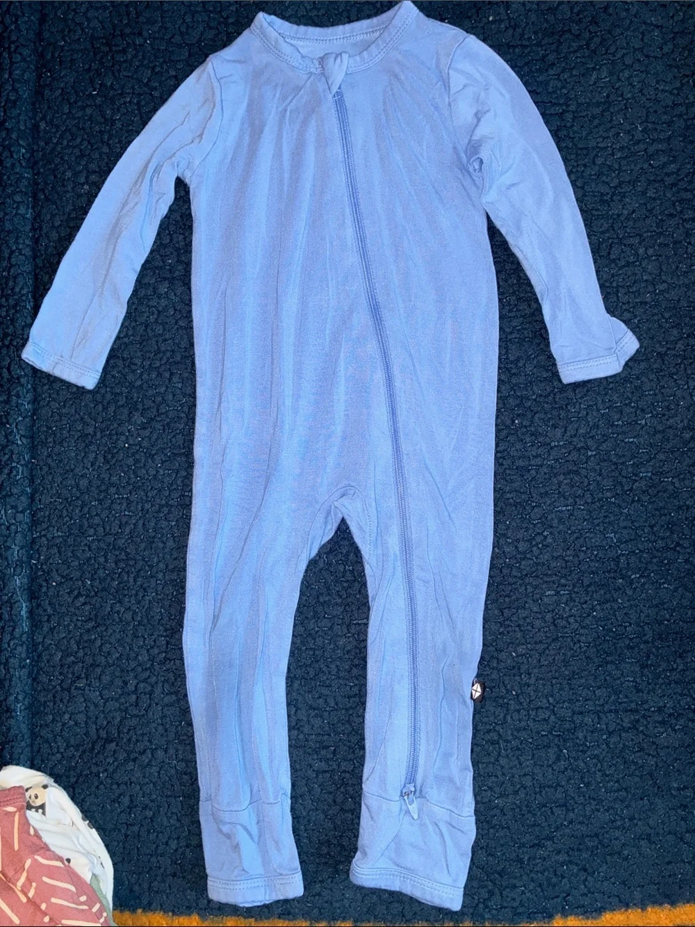Kyte BABY blue Long-Sleeve Zip One-Piece Footie